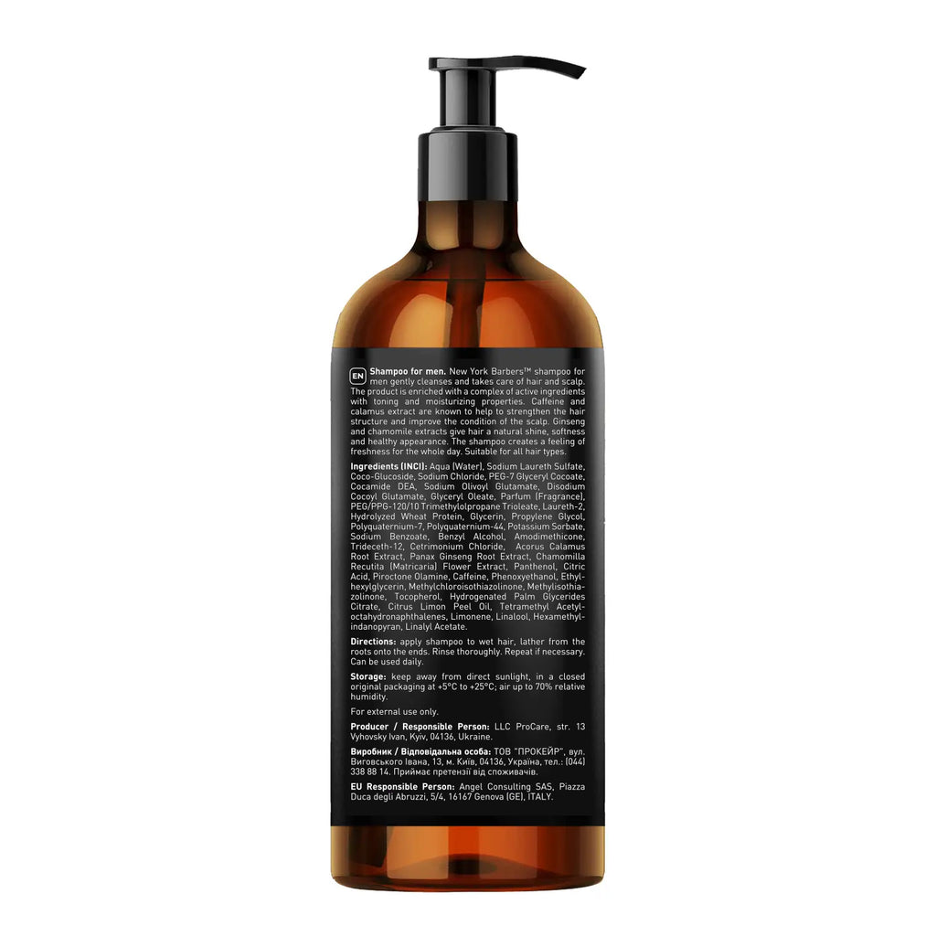 Barbers New York Toning Shampoo for Men, 1000 ml
