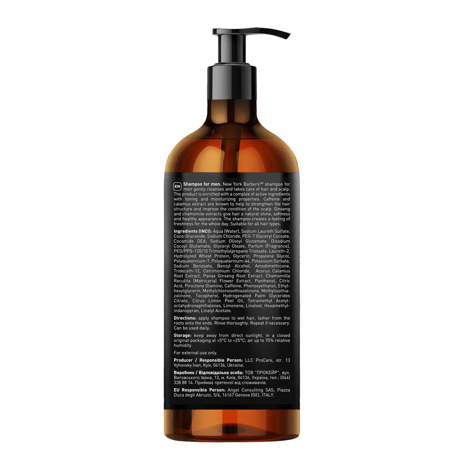 Barbers New York Toning Shampoo for Men, 1000 ml