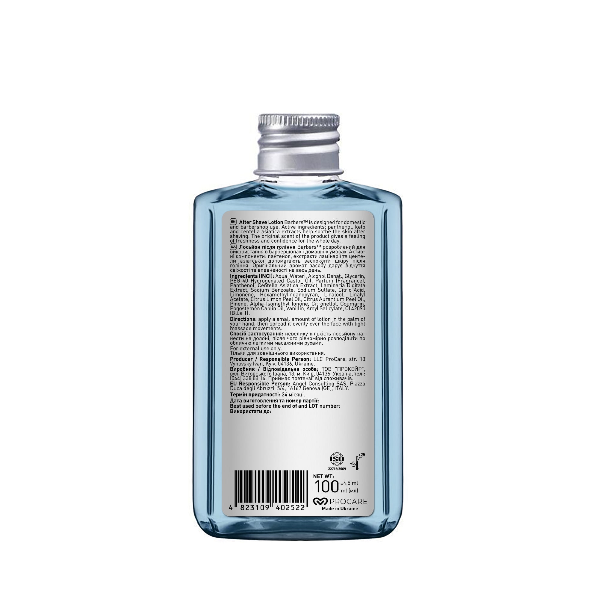Barbers Dublin Toning Aftershave Lotion, 100 ml