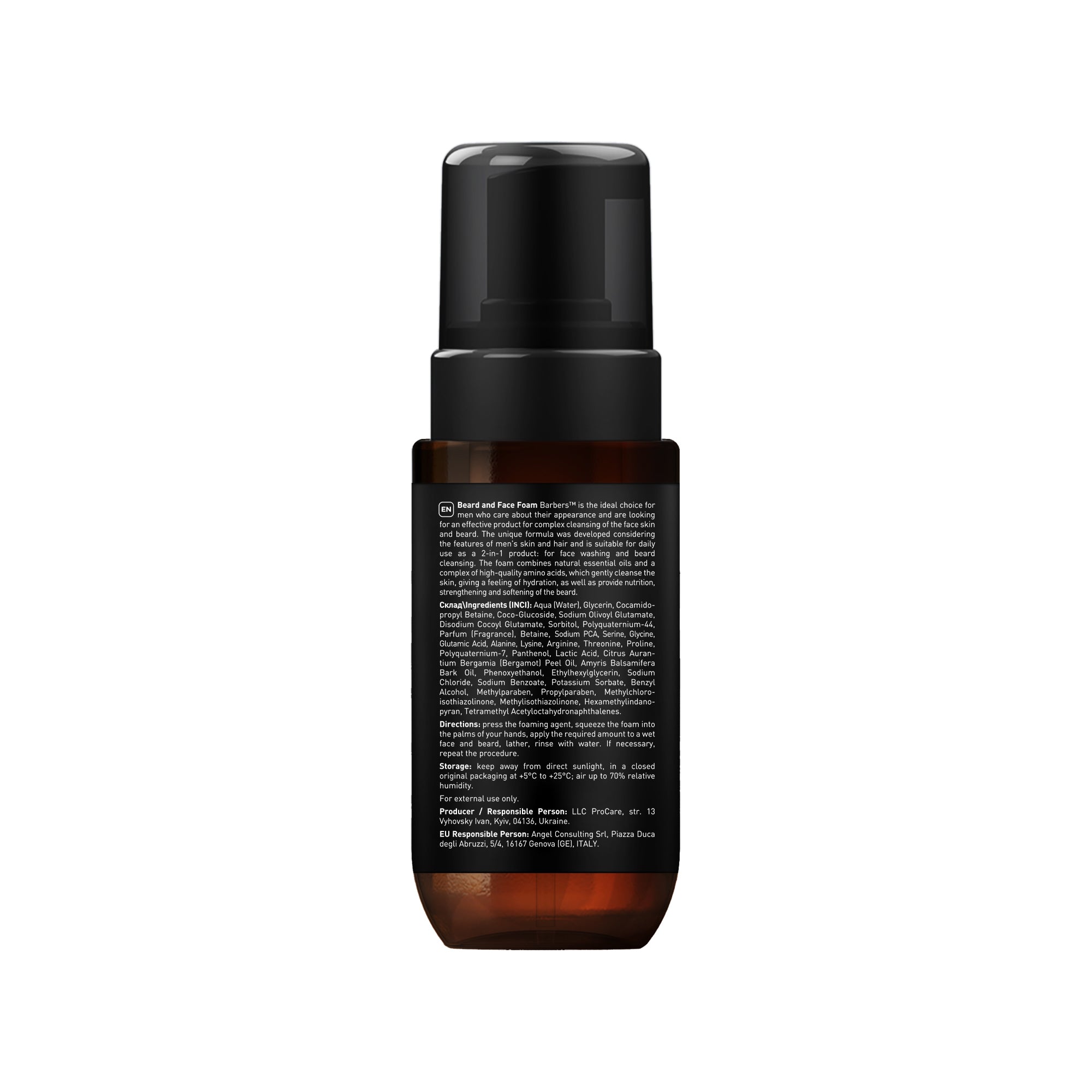 Barbers Seattle 2-in-1 Beard & Face Foam, 200 ml