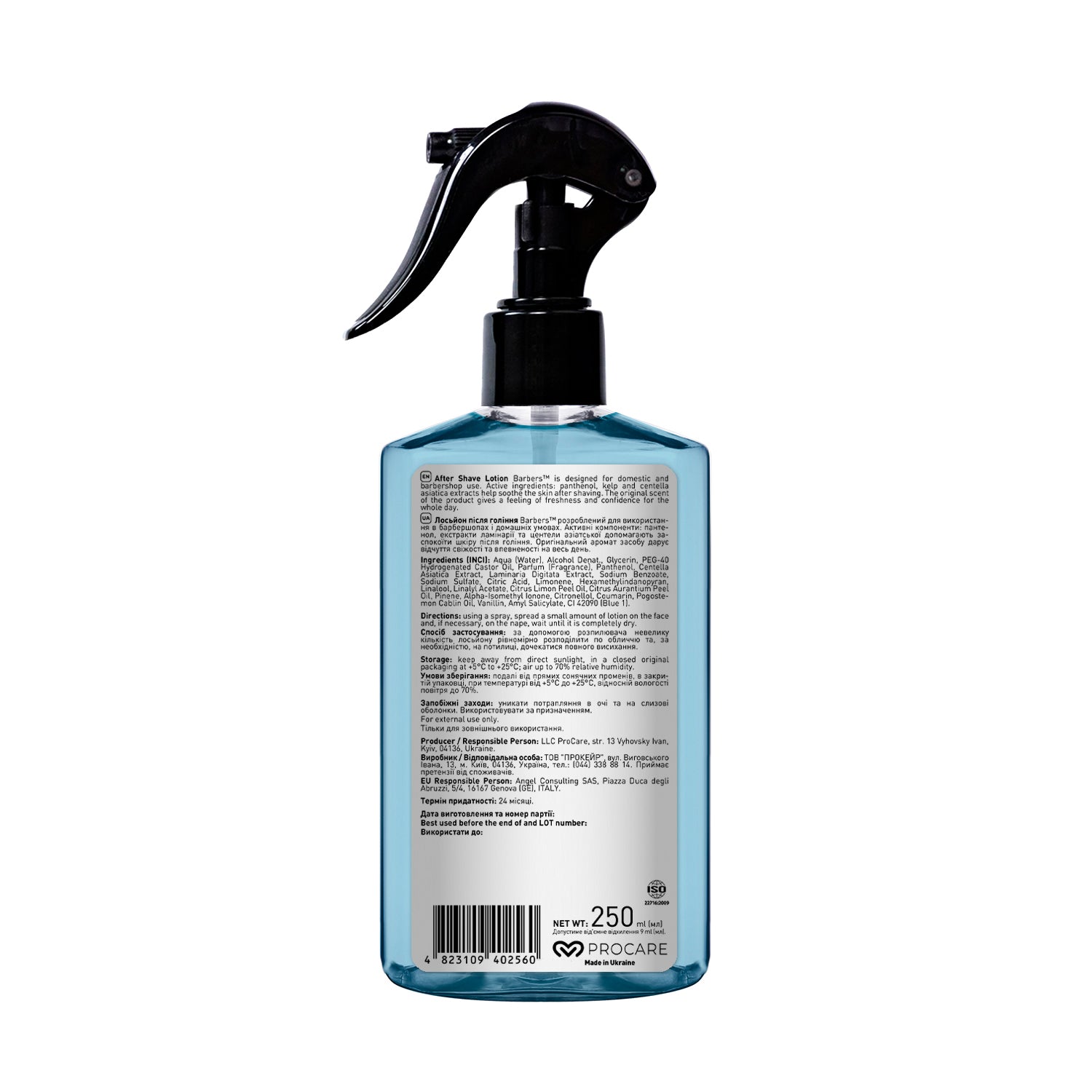 Barbers Dublin Toning Aftershave Lotion, 250 ml