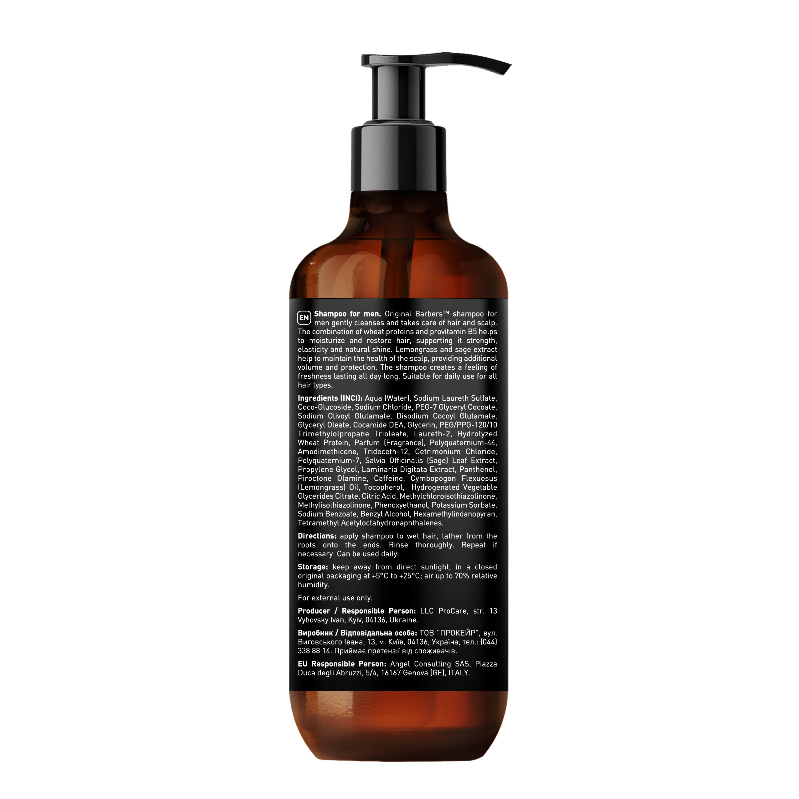Barbers Original Daily Shampoo for Men, 400 ml